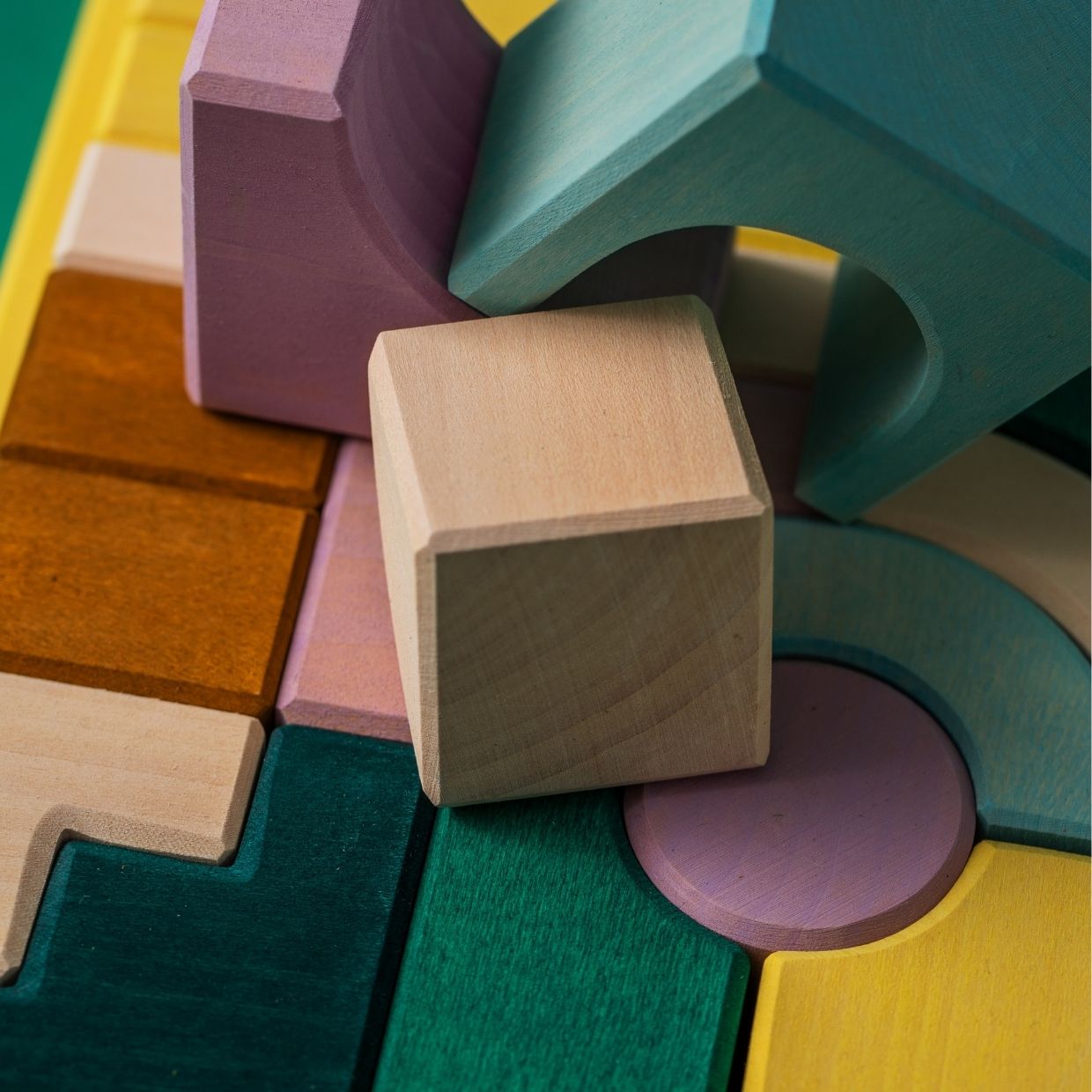 Small Building Set - Movement | Tiny Art Collection | Wooden Building Toy Set