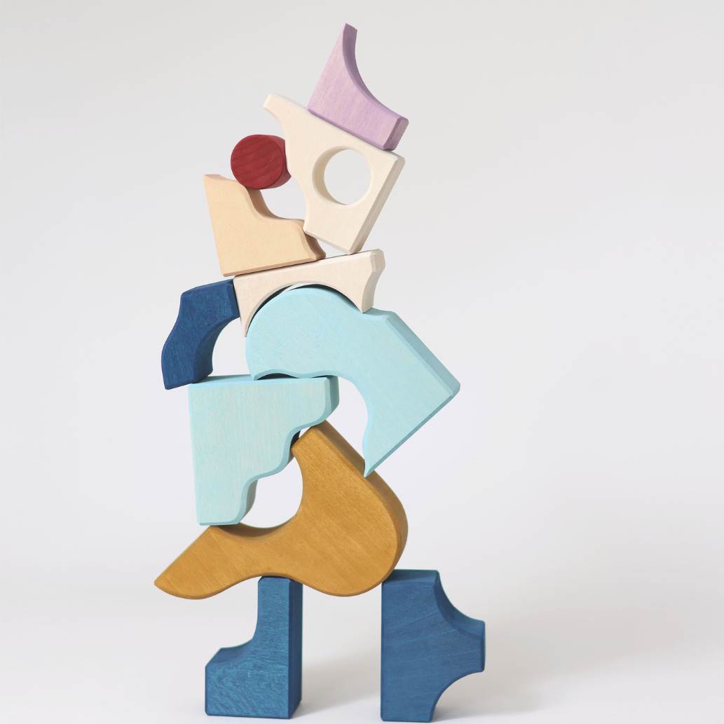 Small Building Set - Wave | Tiny Art Collection | Wooden Building Toy Set