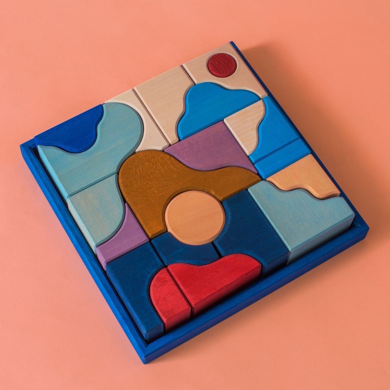 Small Building Set - Wave | Tiny Art Collection | Wooden Building Toy Set