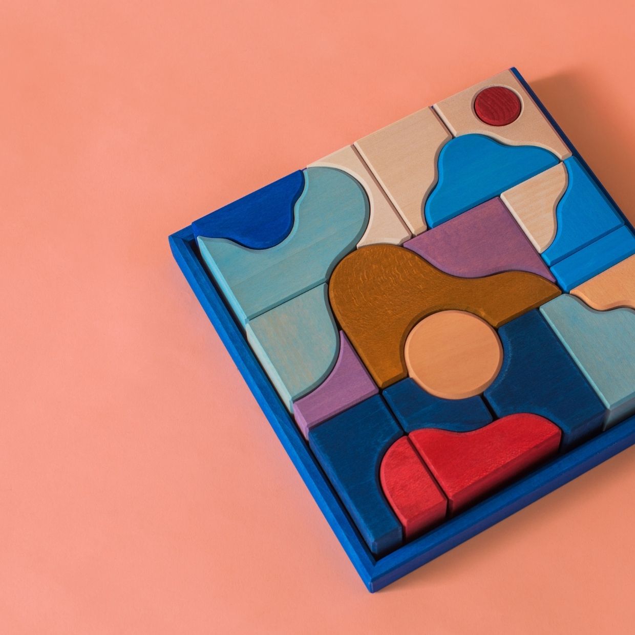 Small Building Set - Wave | Tiny Art Collection | Wooden Building Toy Set