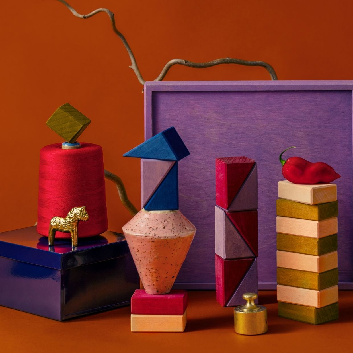 Small Building Set - Rhythm | Tiny Art Collection | Wooden Building Toy Set