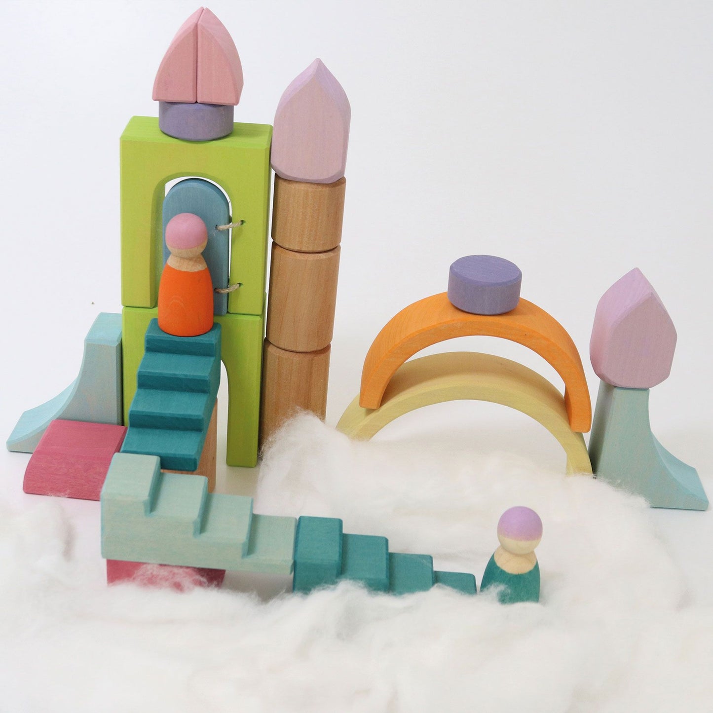 Building World Cloud Play | Small World Playset | Wooden Toys for Kids | Open-Ended Play