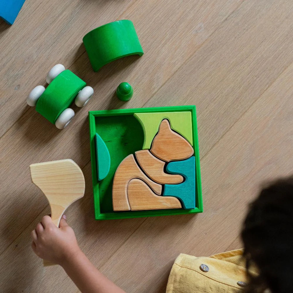 Building Set Green | Wooden Puzzle & Building Set