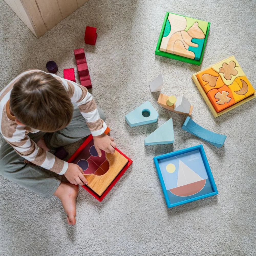 Building Set Blue | Wooden Puzzle & Building Set