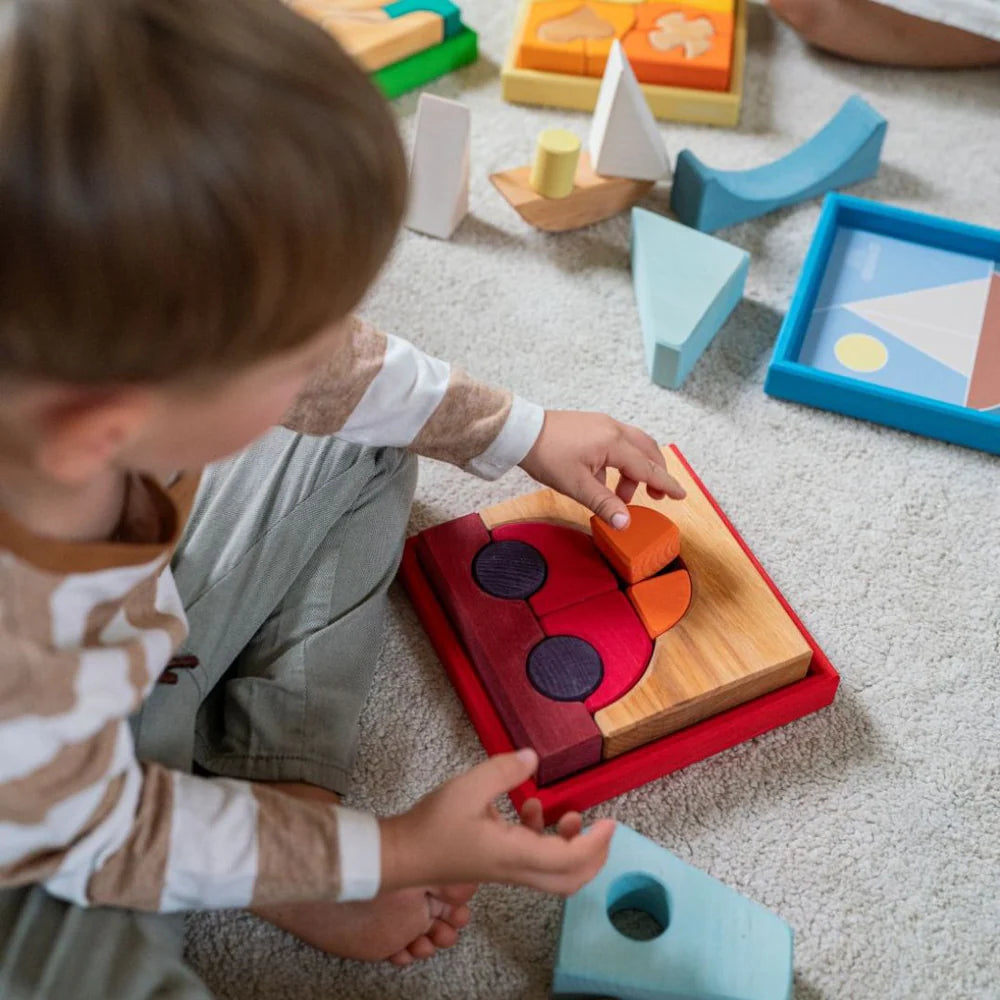 Building Set Red | Wooden Puzzle & Building Set