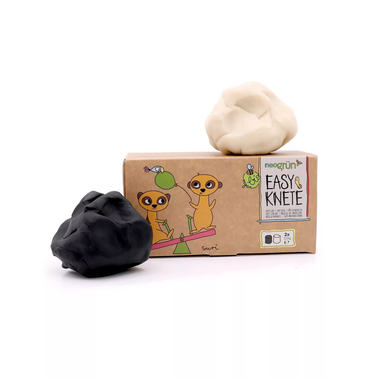 Kid’s Organic Soft Modelling Clay Black and White | Child-Safe, Eco-Friendly, Plant-based | Certified Organic