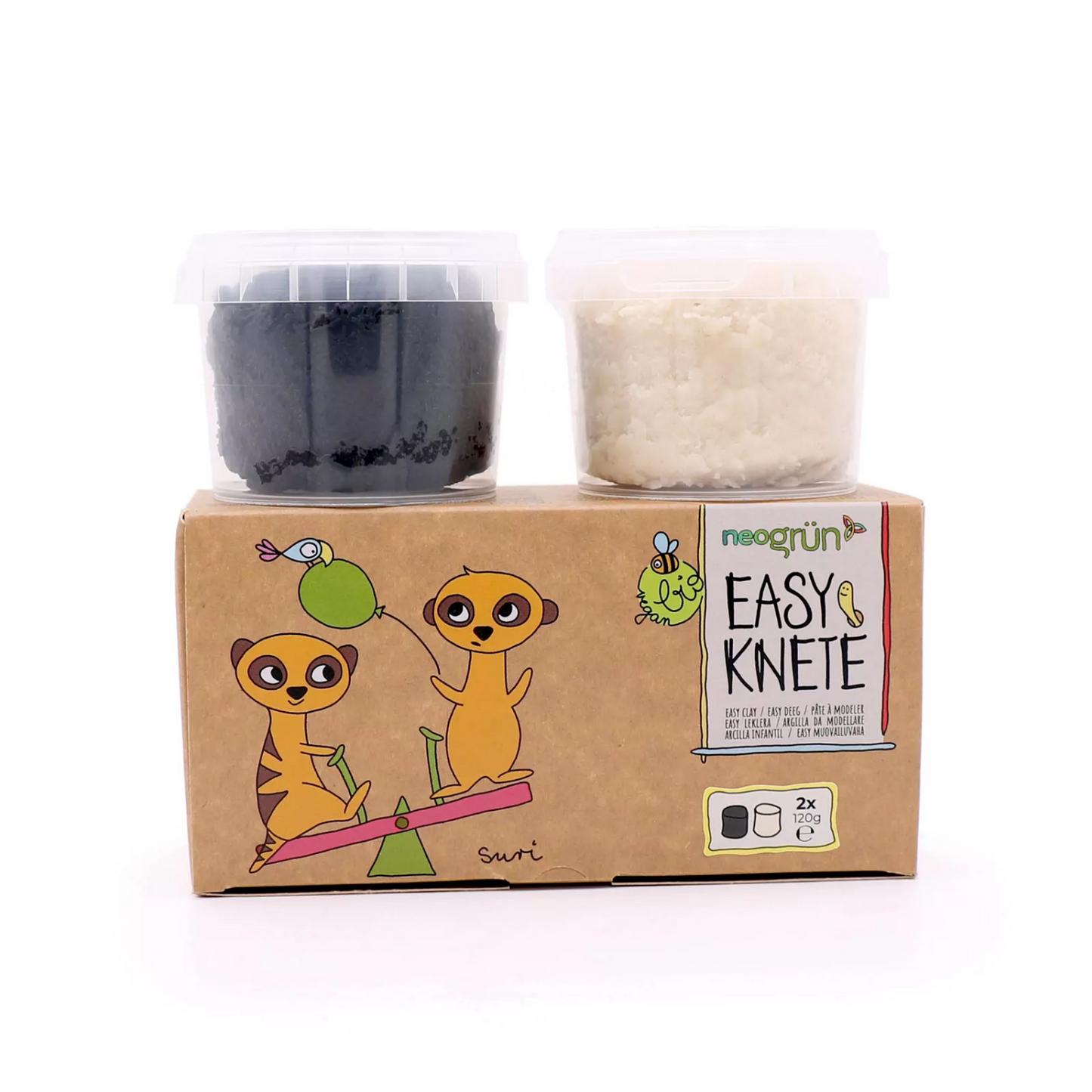 Kid’s Organic Soft Modelling Clay Black and White | Child-Safe, Eco-Friendly, Plant-based | Certified Organic