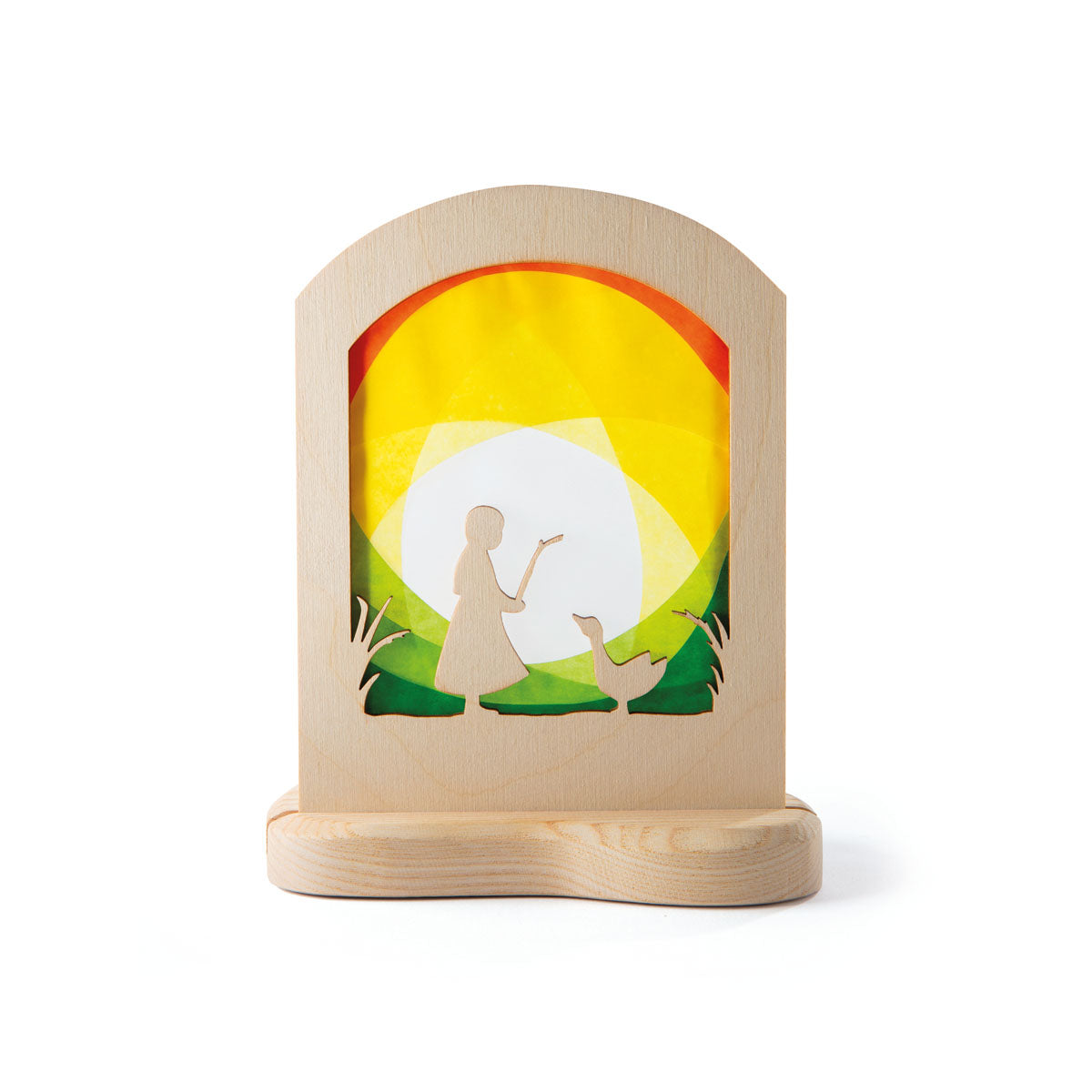 Colour Silhouette Goose Girl | Wooden Home & Seasonal Decoration