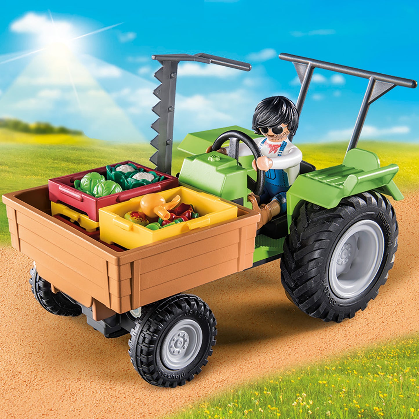 Tractor with Harvesting Trailer | Country | Eco-Plastic | Open-Ended Play For Kids