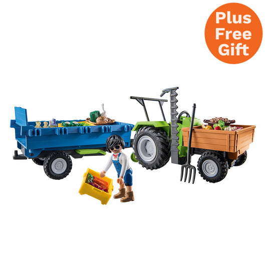 Tractor with Harvesting Trailer | Country | Eco-Plastic | Open-Ended Play For Kids