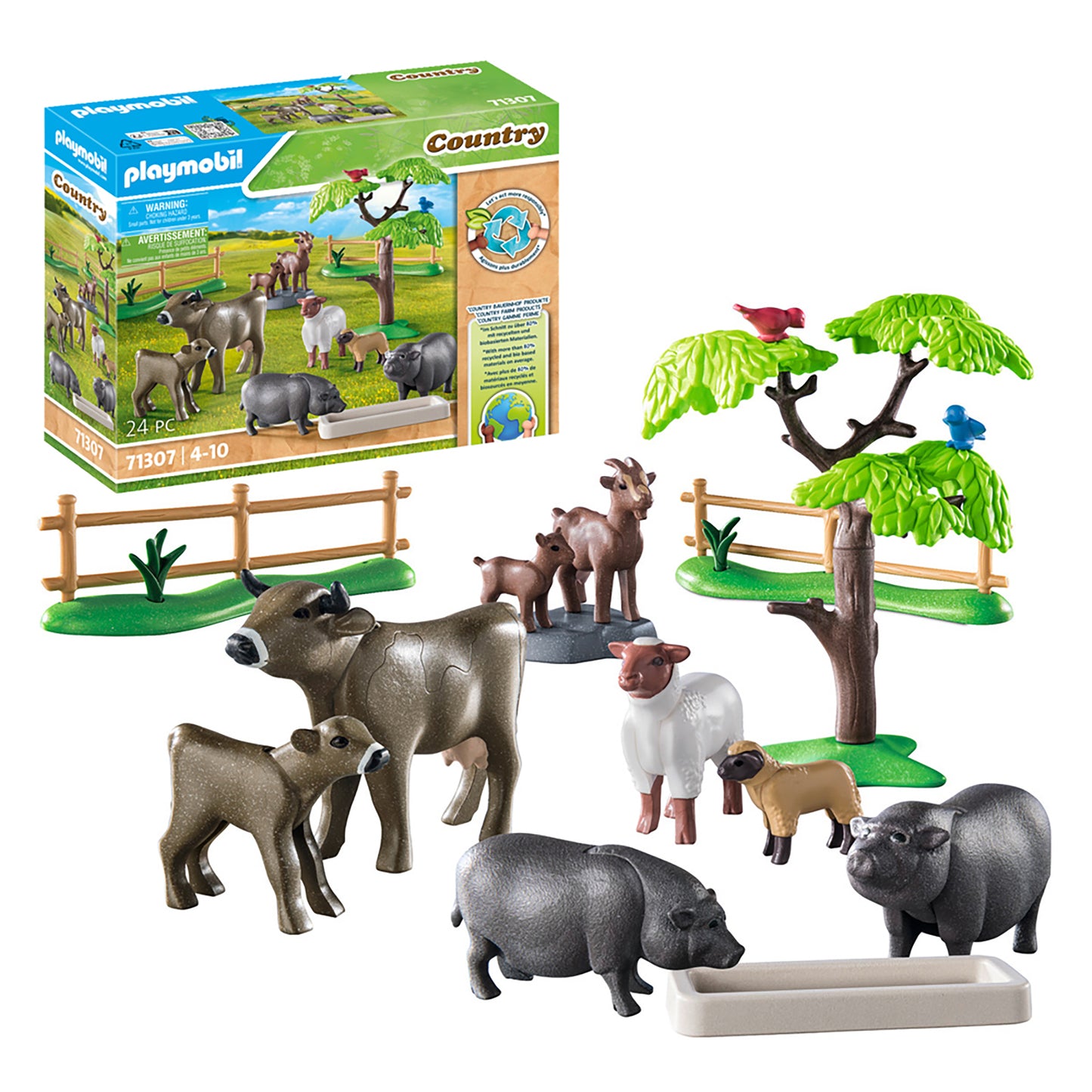 Animal Set with Paddock | Country | Eco-Plastic | Open-Ended Play For Kids