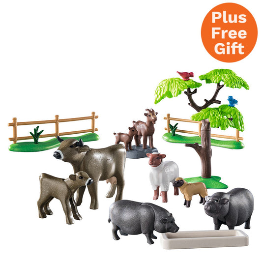 Animal Set with Paddock | Country | Eco-Plastic | Open-Ended Play For Kids