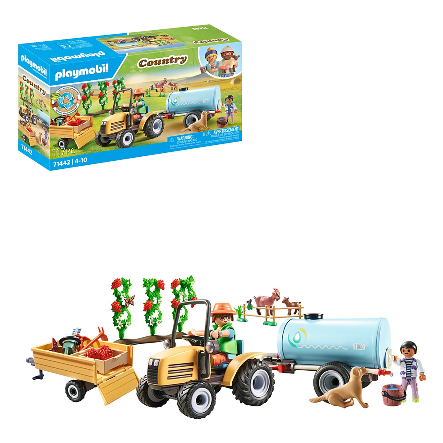 Tractor with Trailer and Water Tank | Country | Eco-Plastic | 4 - 11 Years