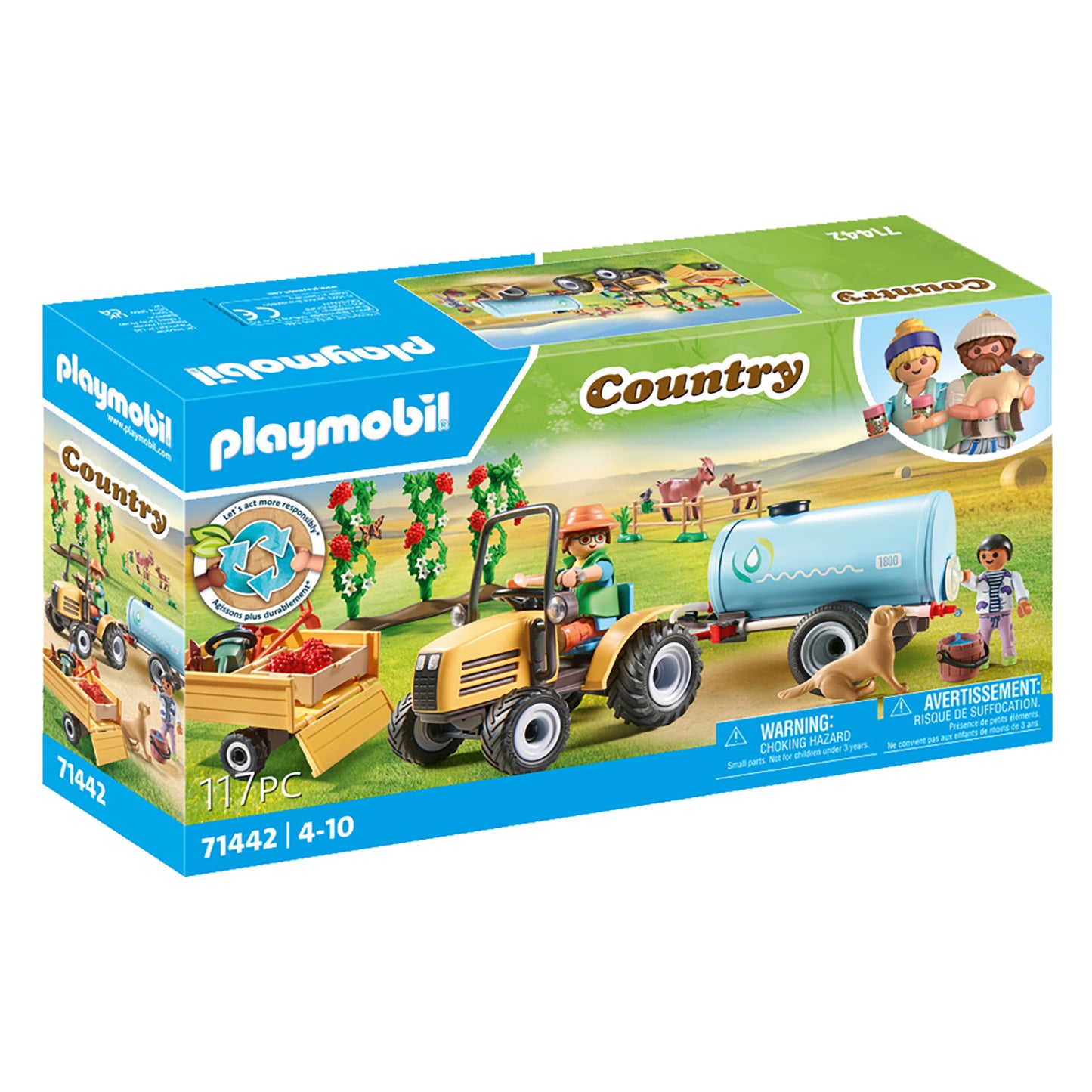 Tractor with Trailer and Water Tank | Country | Eco-Plastic | Open-Ended Play For Kids