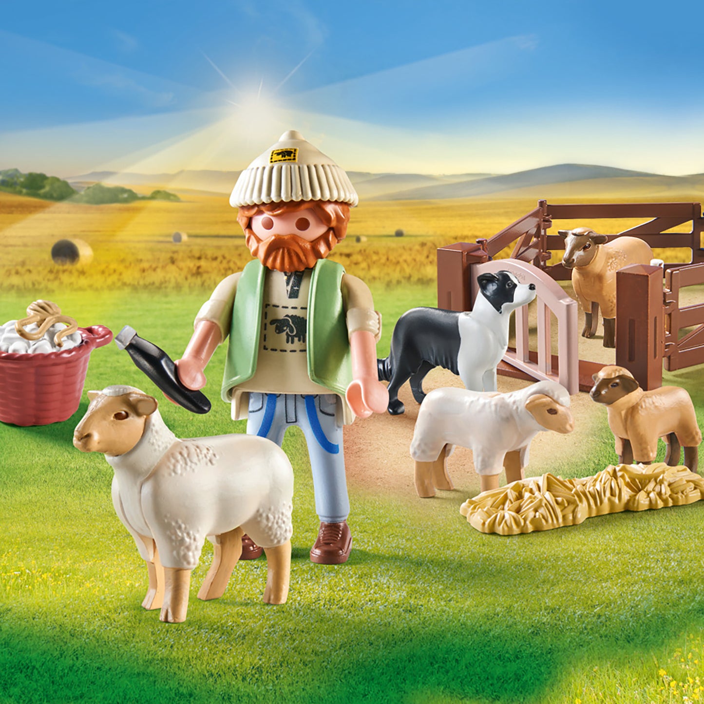 Young Shepherd with Flock of Sheep | Country | Eco-Plastic | Open-Ended Play For Kids