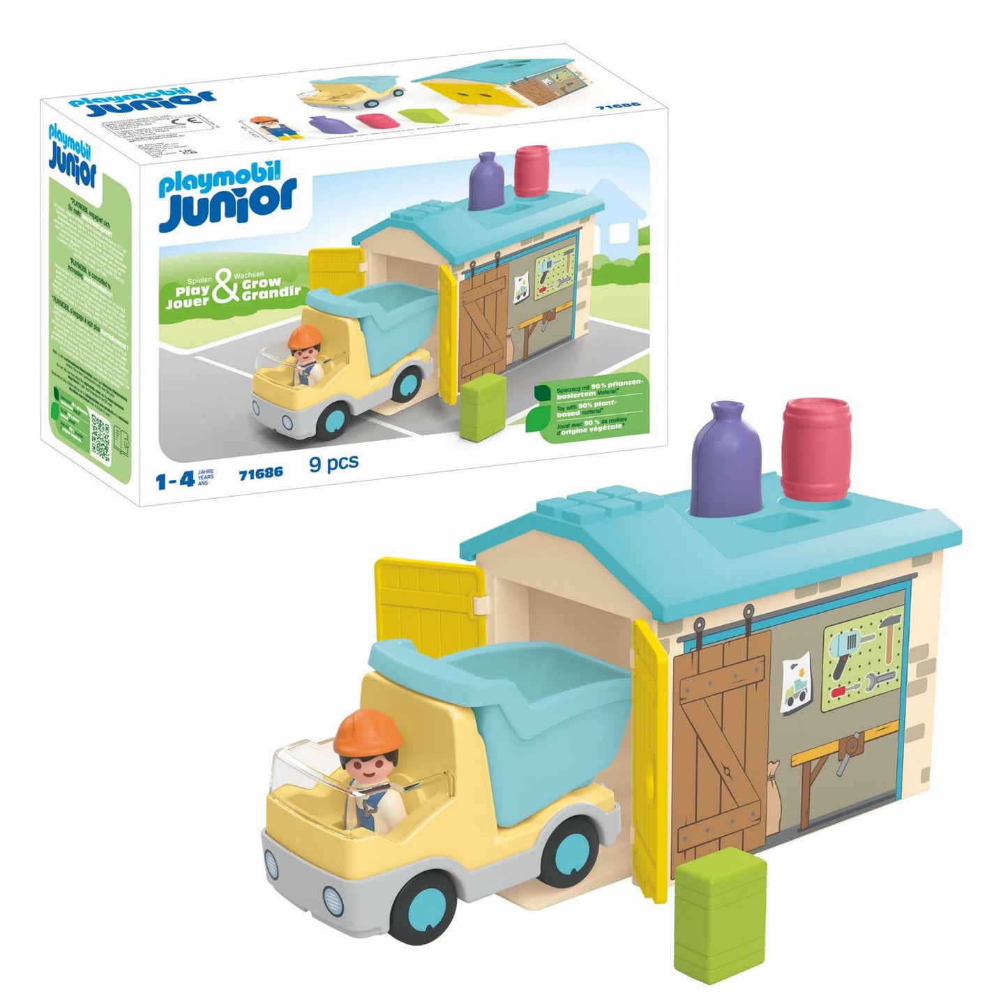 Construction Truck with Sorting Garage | Junior | Eco-Plastic | 1 - 4 Years