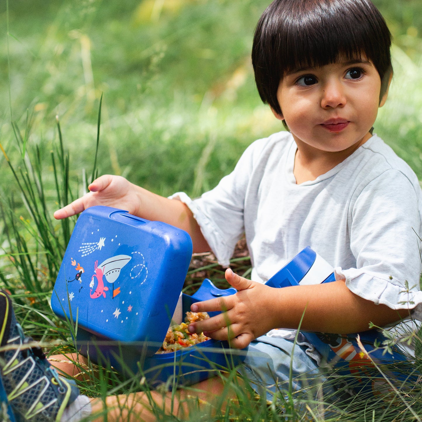 Space | Kids Lunch Box - Organic Space Blue | Organic Bio-Circular | Made in Germany
