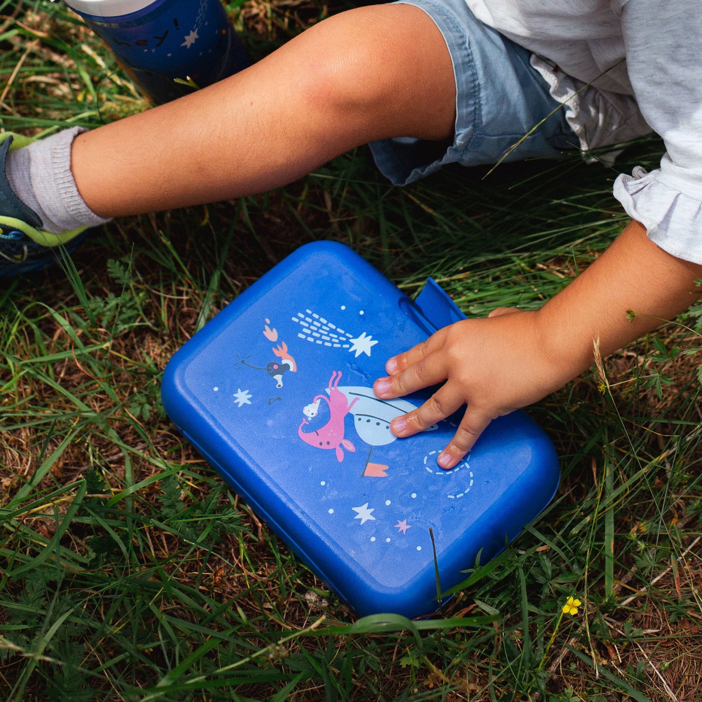 Space | Kids Lunch Box - Organic Space Blue | Organic Bio-Circular | Made in Germany