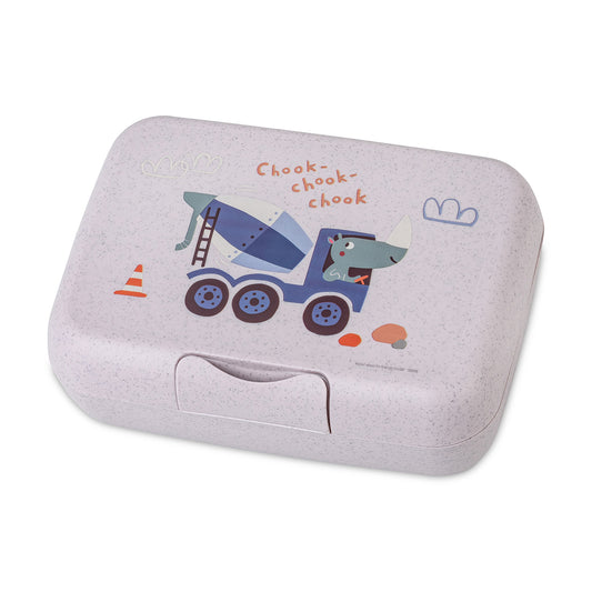 Trucks | Kids Lunch Box - Organic Purple Grey | Organic Bio-Circular | Made in Germany