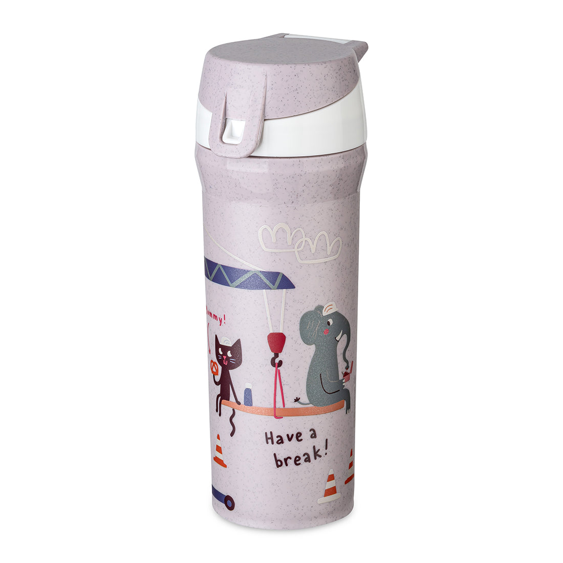 Trucks | Kids Water Bottle - Organic Purple Grey | 500 ml | Organic Bio-Circular | Made in Germany
