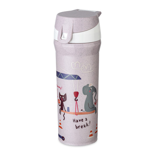 Trucks | Kids Water Bottle - Organic Purple Grey | 500 ml | Organic Bio-Circular | Made in Germany