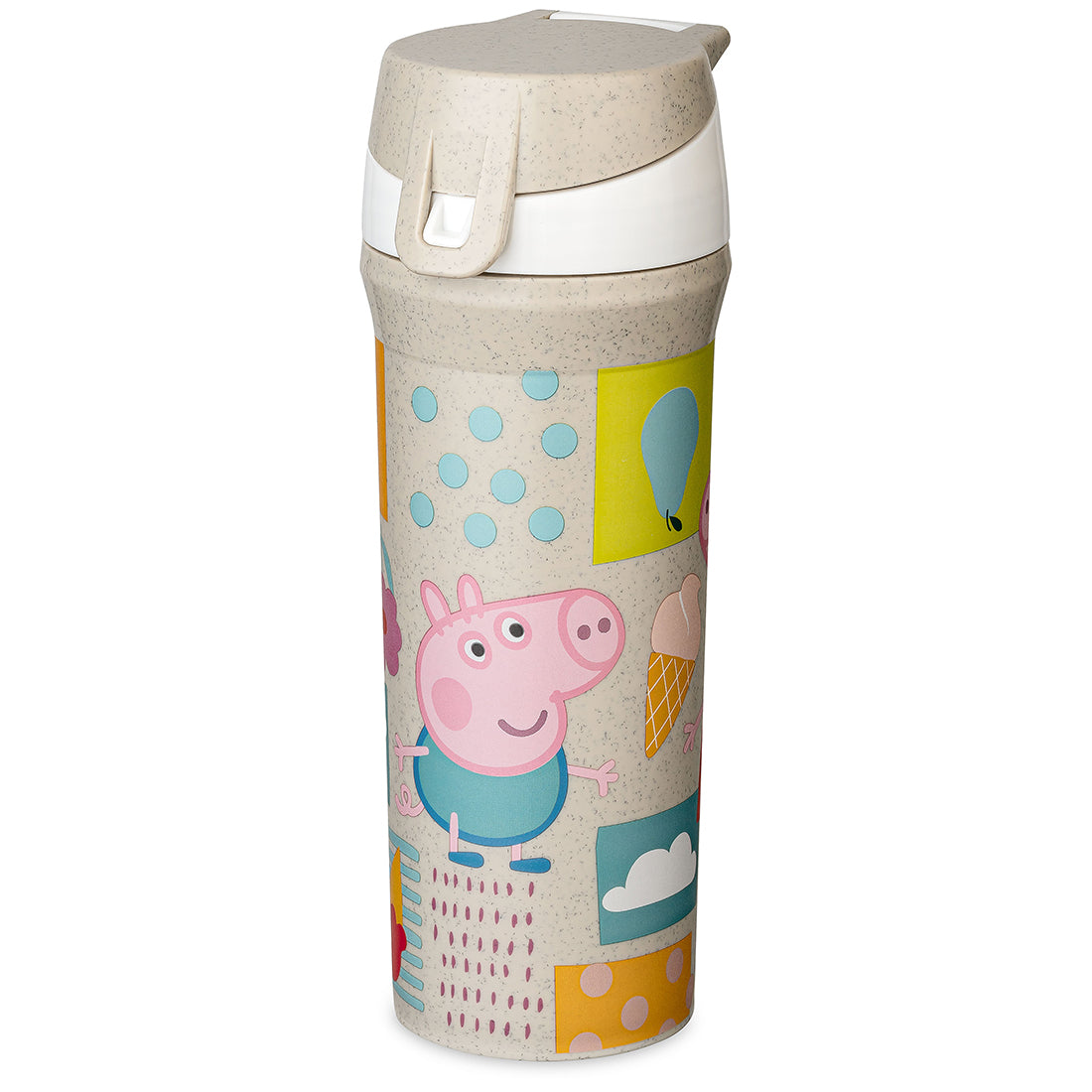 Peppa Pig | Kids Water Bottle - Organic Sand | 500 ml | Organic Bio-Circular | Made in Germany