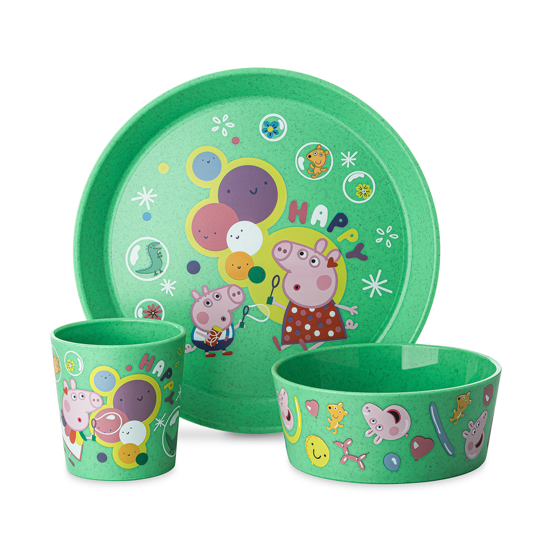 Peppa Pig Pop | Dinnerware Set - Organic Spring Green | Organic Bio-Circular | Made in Germany