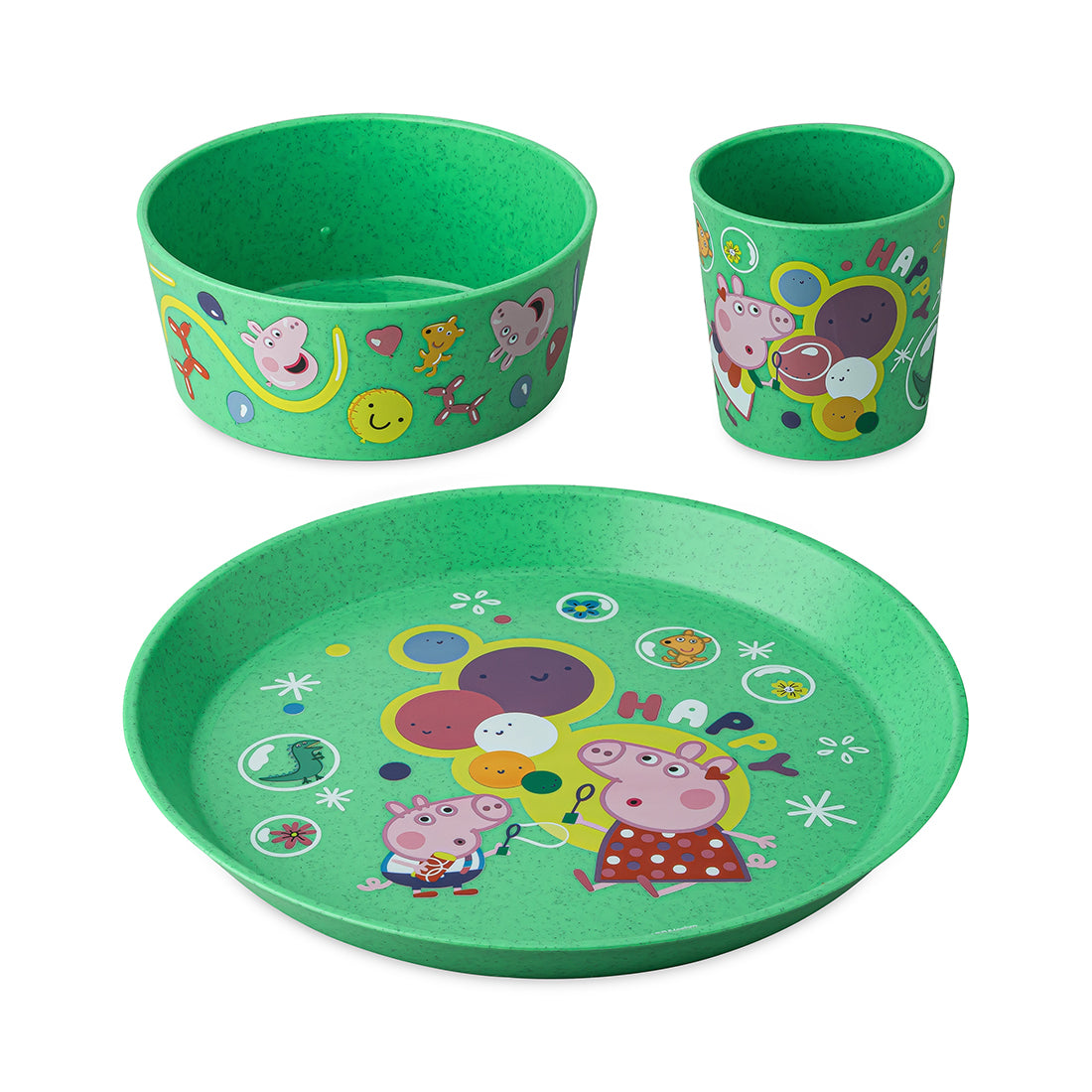 Peppa Pig Pop | Dinnerware Set - Organic Spring Green | Organic Bio-Circular | Made in Germany