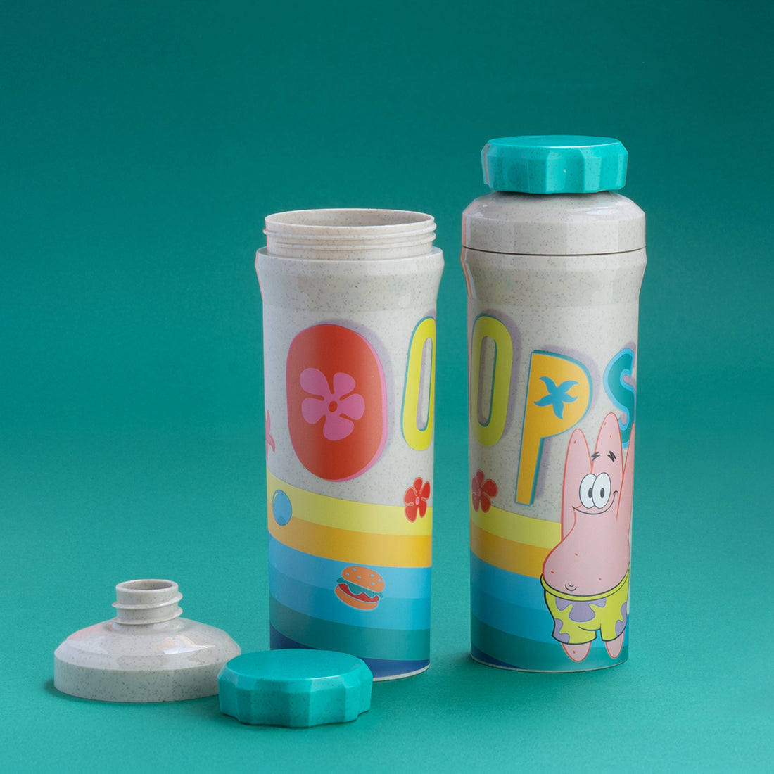 Spongebob Patrick | Kids Water Bottle - Organic Sand | 500 ml | Organic Bio-Circular | Made in Germany