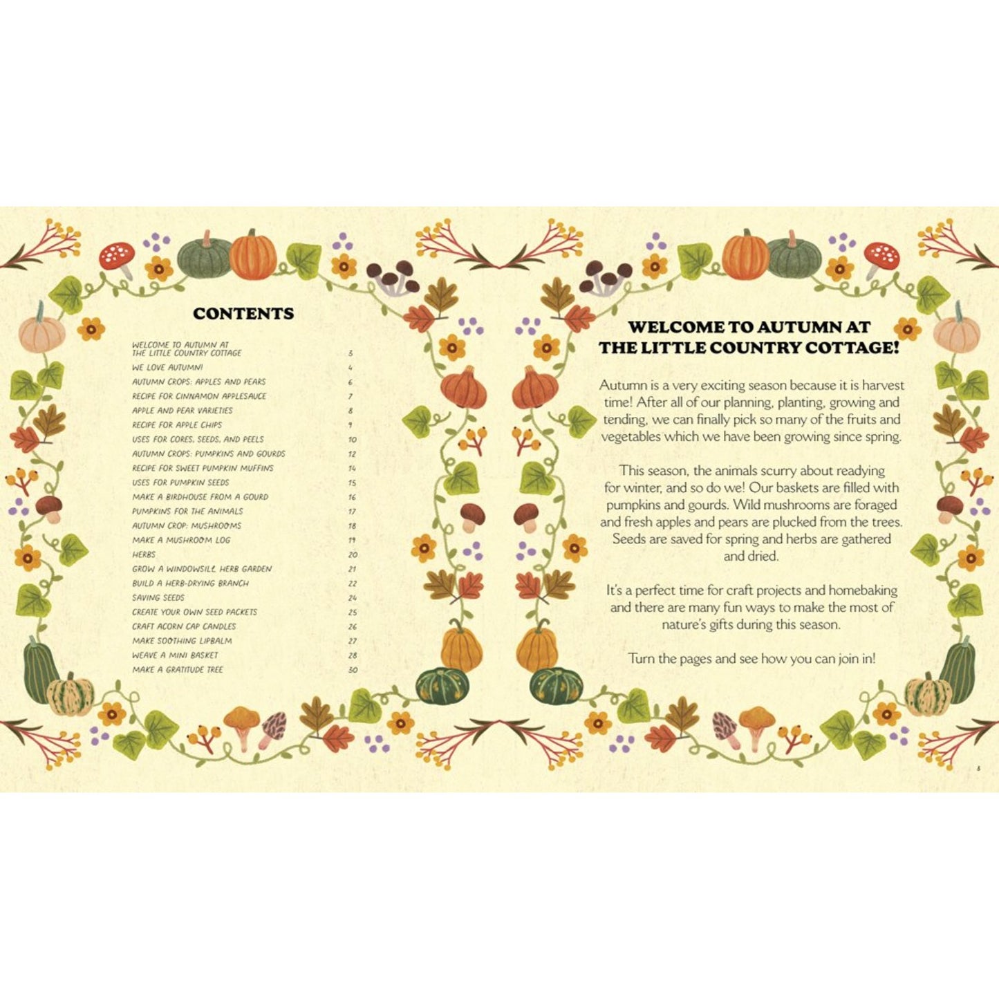 Little Country Cottage: An Autumn Treasury of Recipes, Crafts and Wisdom | Paperback | Children’s Book on Nature