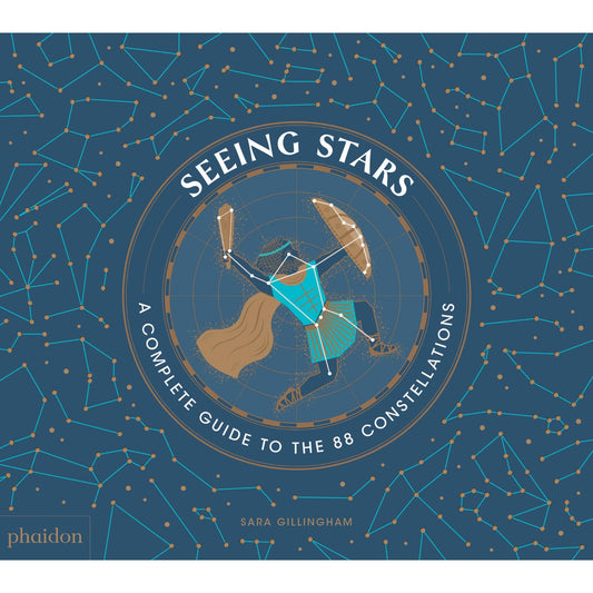 Book cover of 'Seeing Stars' with star constellations on a blue background