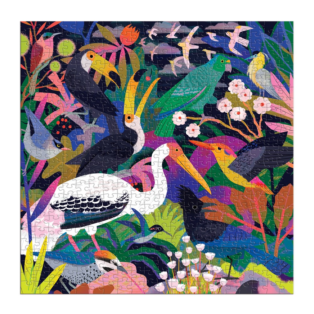 Birds Illuminated | 500 Piece Glow-In-The-Dark Family Jigsaw Puzzle