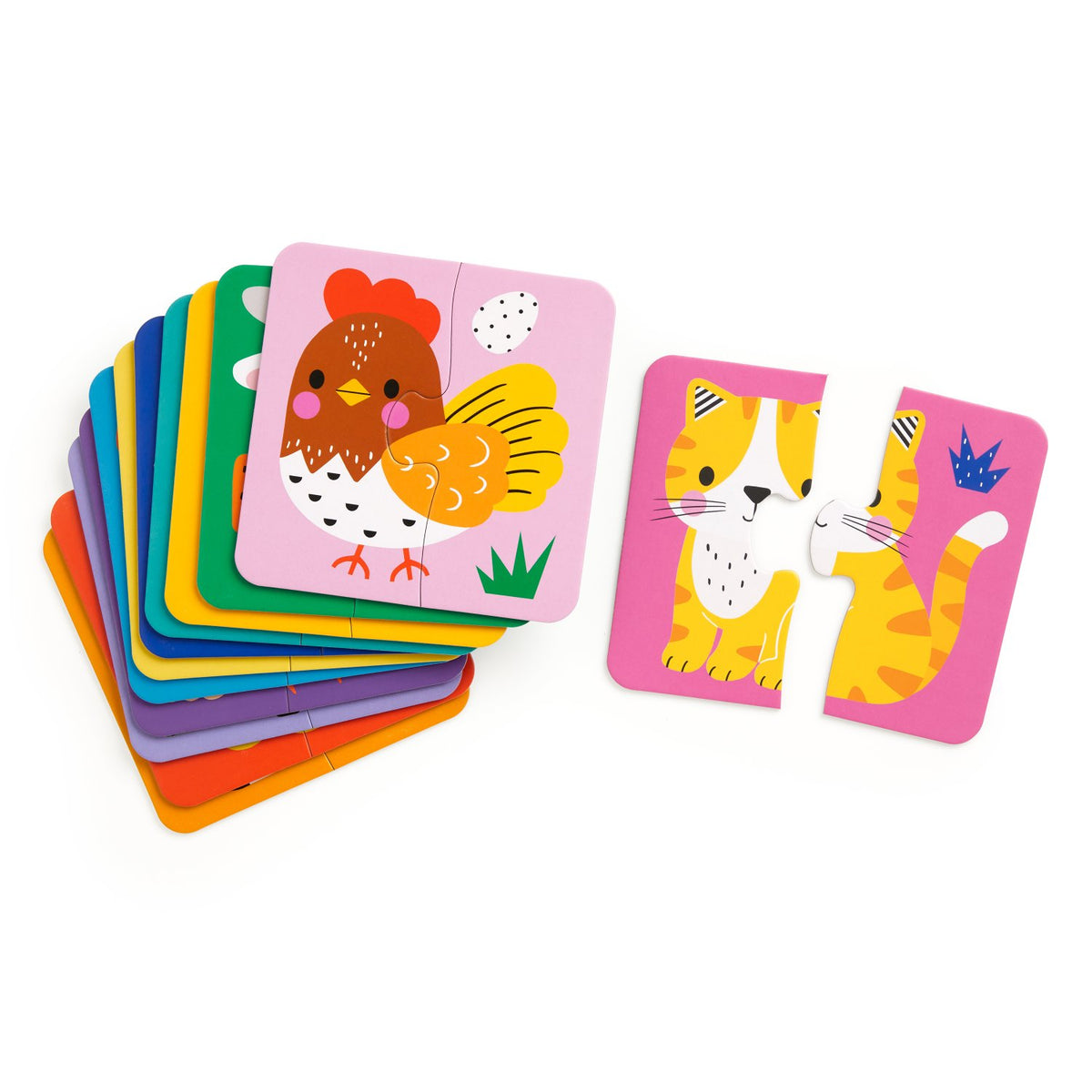 Sample pages (3) from 'My First Animals 2 Piece Match-up Puzzles' by Mudpuppy and Wendy Kendall - children's jigsaw