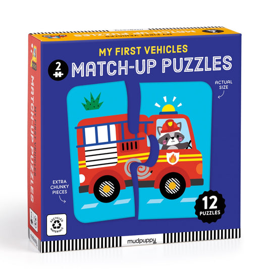 Children's jigsaw cover: 'My First Vehicles 2 Piece Match-up Puzzles' by Mudpuppy and Wendy Kendall