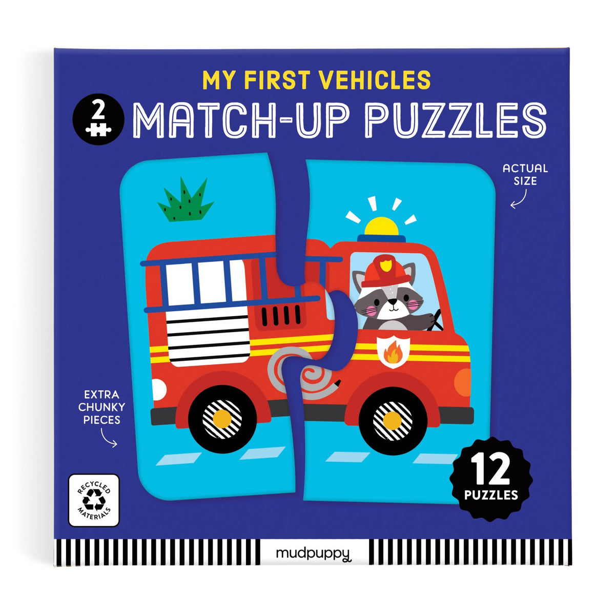 Sample pages (2) from 'My First Vehicles 2 Piece Match-up Puzzles' by Mudpuppy and Wendy Kendall - children's jigsaw