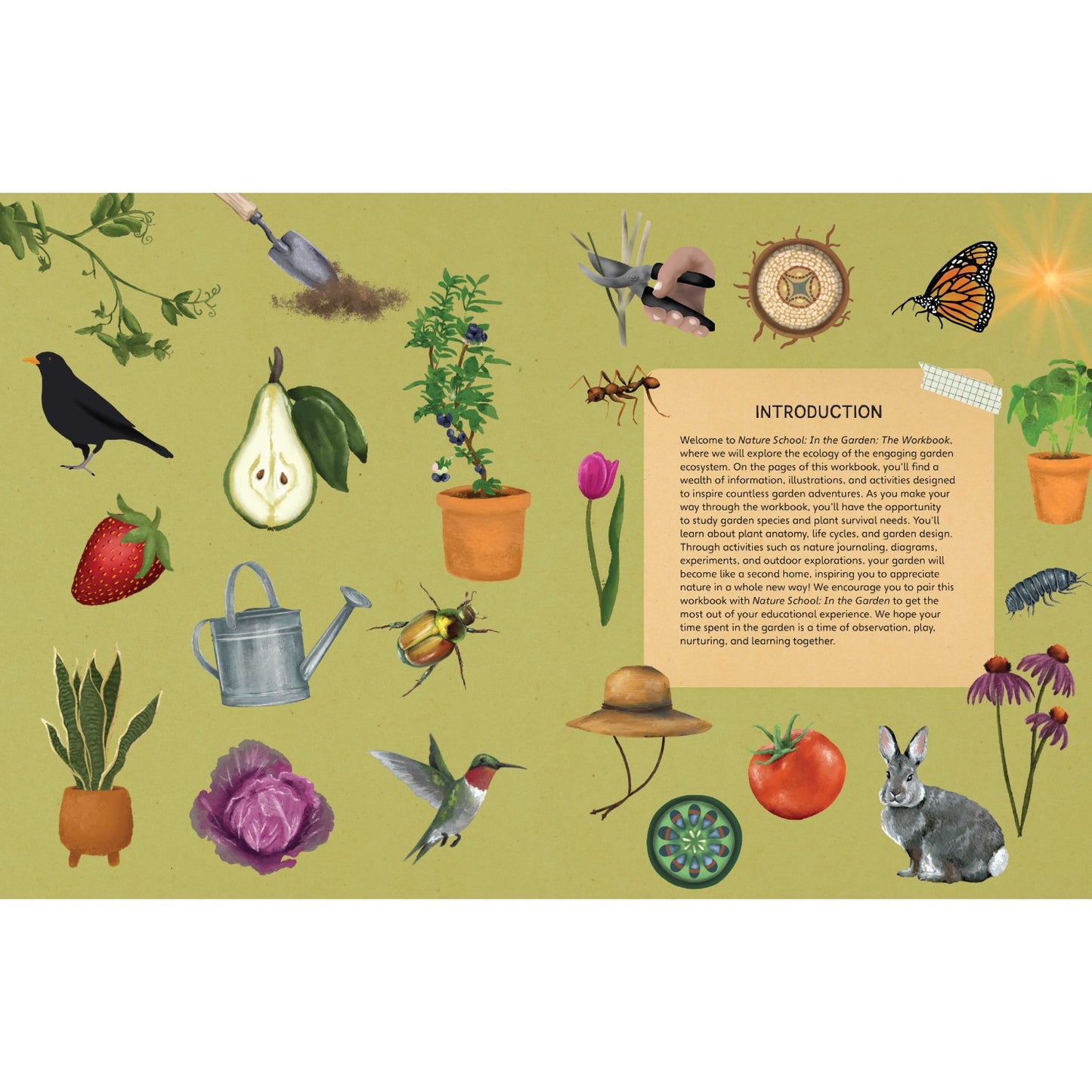 Nature School: In the Garden: The Workbook - 100+ Activities, Games, and Puzzles | Paperback | Children's Book on Gardening & Plants