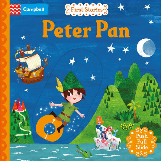 Toddler board book cover: 'Peter Pan' by Miriam Bos and Campbell Books