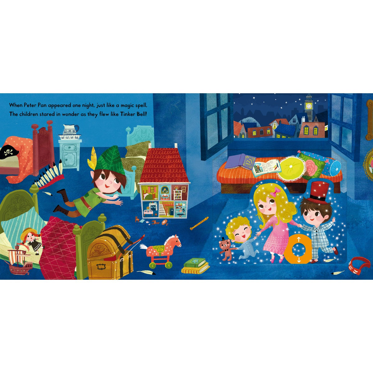 Sample pages (3) from 'Peter Pan' by Miriam Bos and Campbell Books - toddler board book