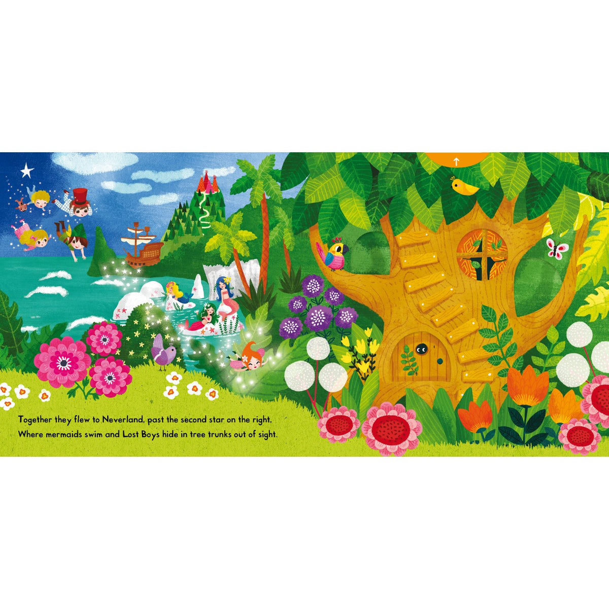 Sample pages (5) from 'Peter Pan' by Miriam Bos and Campbell Books - toddler board book