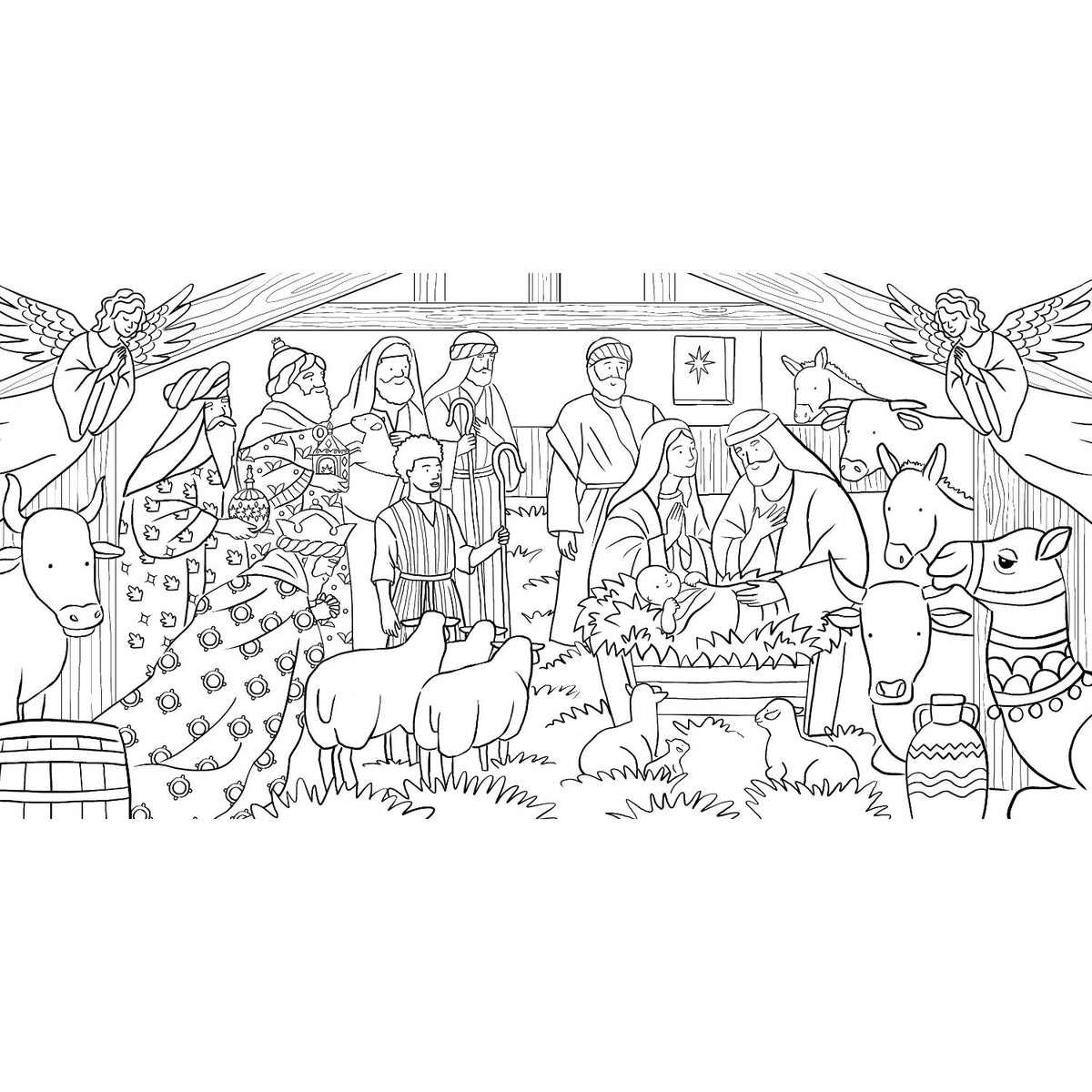 Sample pages (3) from 'Nativity Colouring Book' - children's paperback