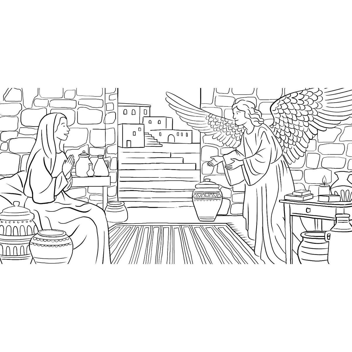 Sample pages (4) from 'Nativity Colouring Book' - children's paperback