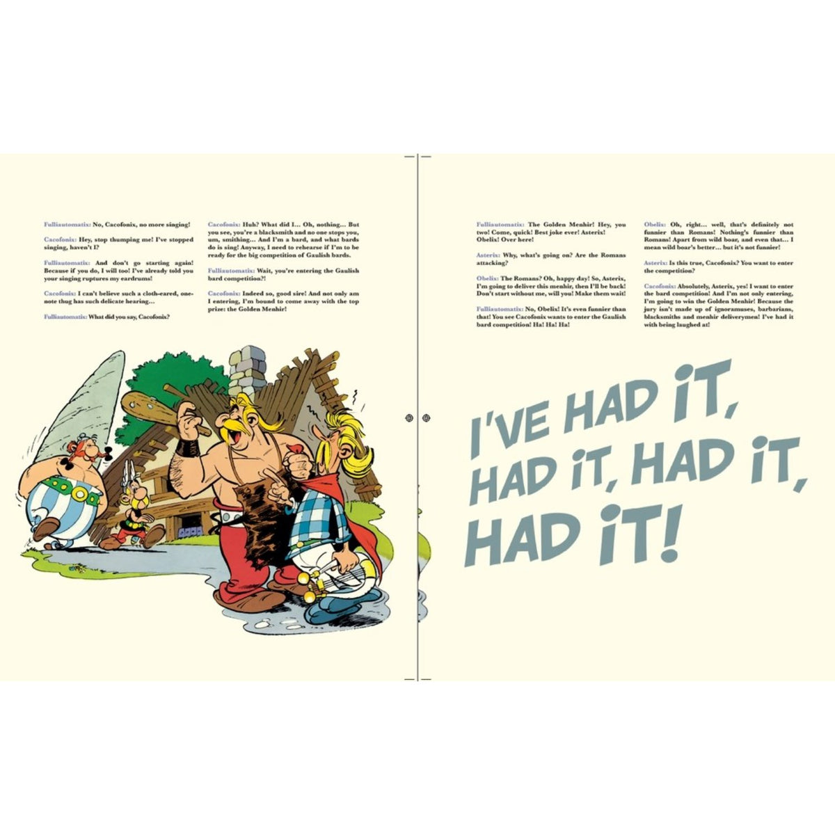 Sample pages (5) from 'Golden Menhir' by René Goscinny and Albert Uderzo - children's hardcover