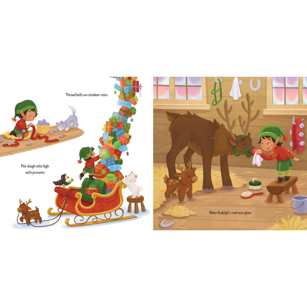 Sample pages (4) from 'Little Elf's To-Do List (A Magical Li…' by Helen Kemp Zax and Kiersten Eve Eagan - preschool hardcover