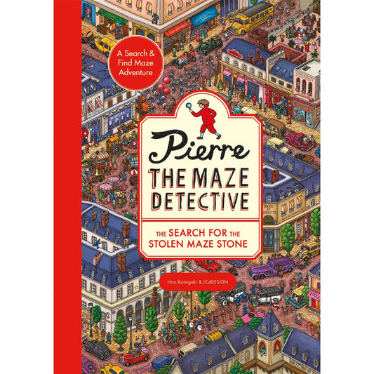 Children's paperback cover: 'Pierre the Maze Detective: The Search for the Stolen Maze Stone' by Hiro Kamigaki