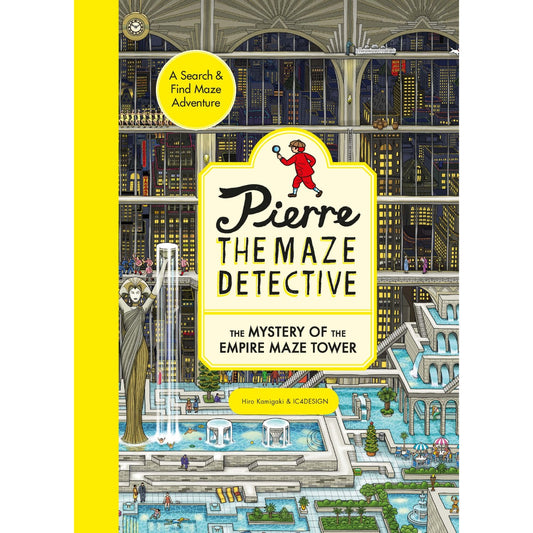Children's paperback cover: 'Pierre the Maze Detective: The Mystery of the Empire Maze Tower' by Hiro Kamigaki