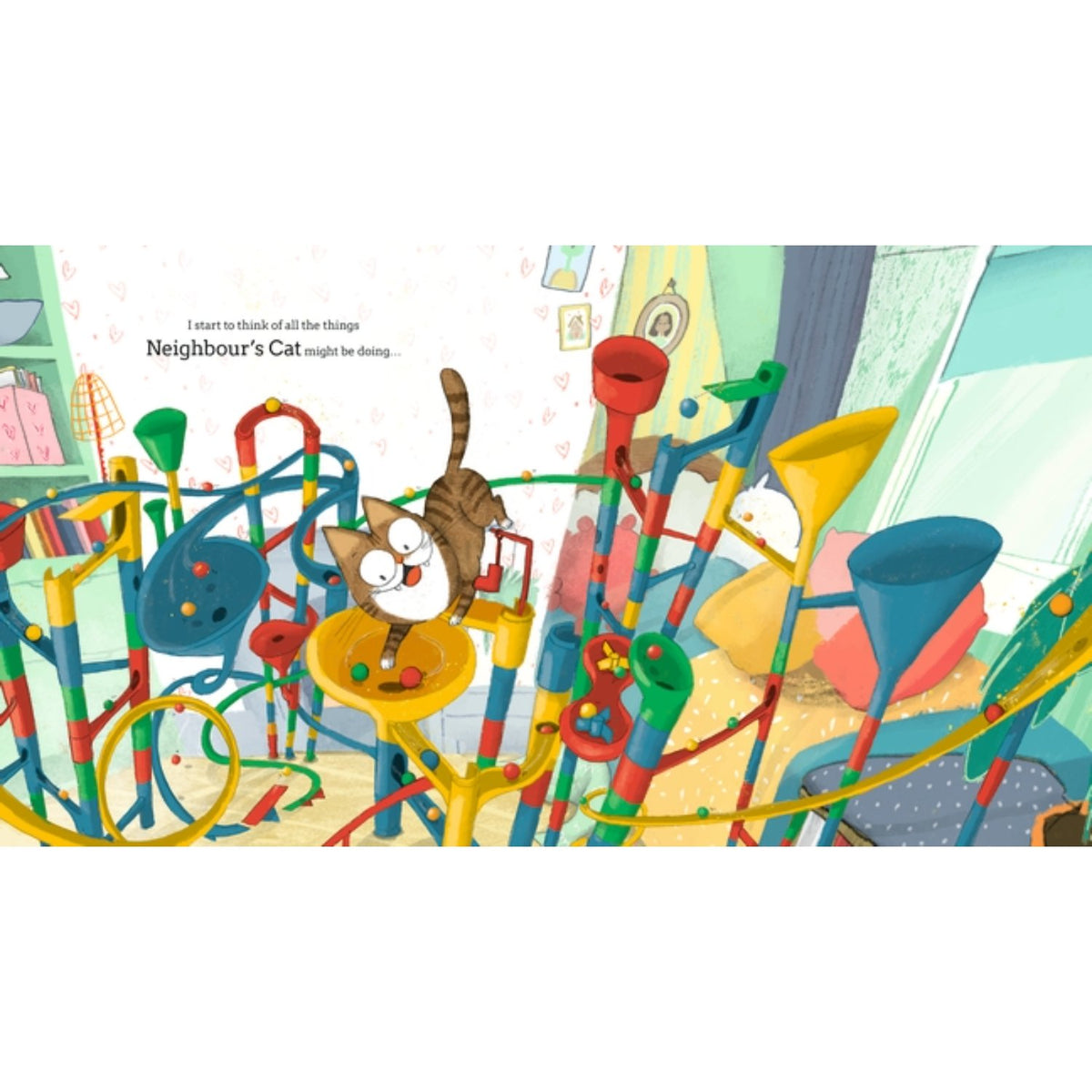 Sample pages (3) from 'Neighbour's Cat' by Michael Rosen and Alex Willmore - preschool paperback
