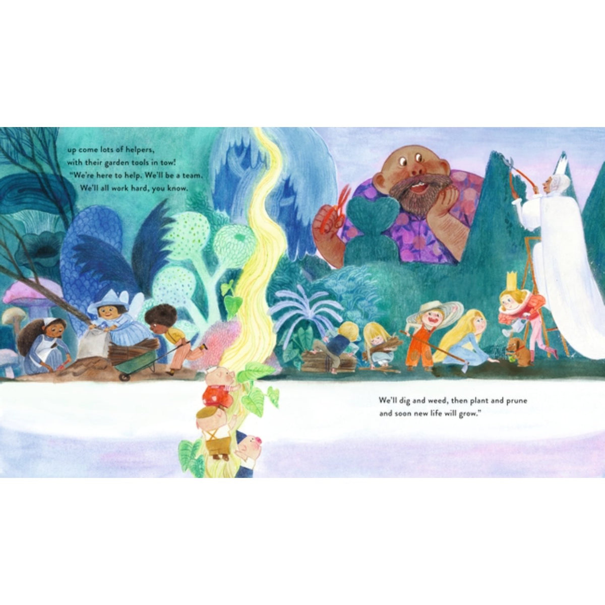 Sample pages (4) from 'Fairytale Gardener' by Catherine Jacob and Hoang Giang - preschool paperback