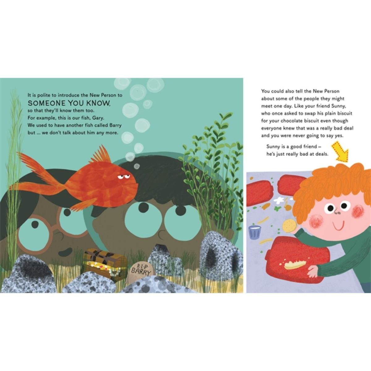 Sample pages (4) from 'Tour at School: Because You're the New Kid!' by Katie Clapham and Nadia Shireen - preschool paperback