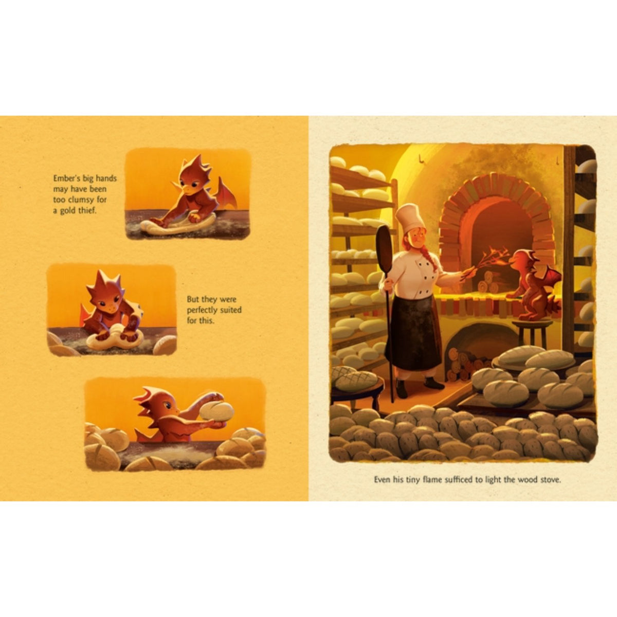 Sample pages (3) from 'Bakery Dragon' by Devin Elle Kurtz - preschool paperback