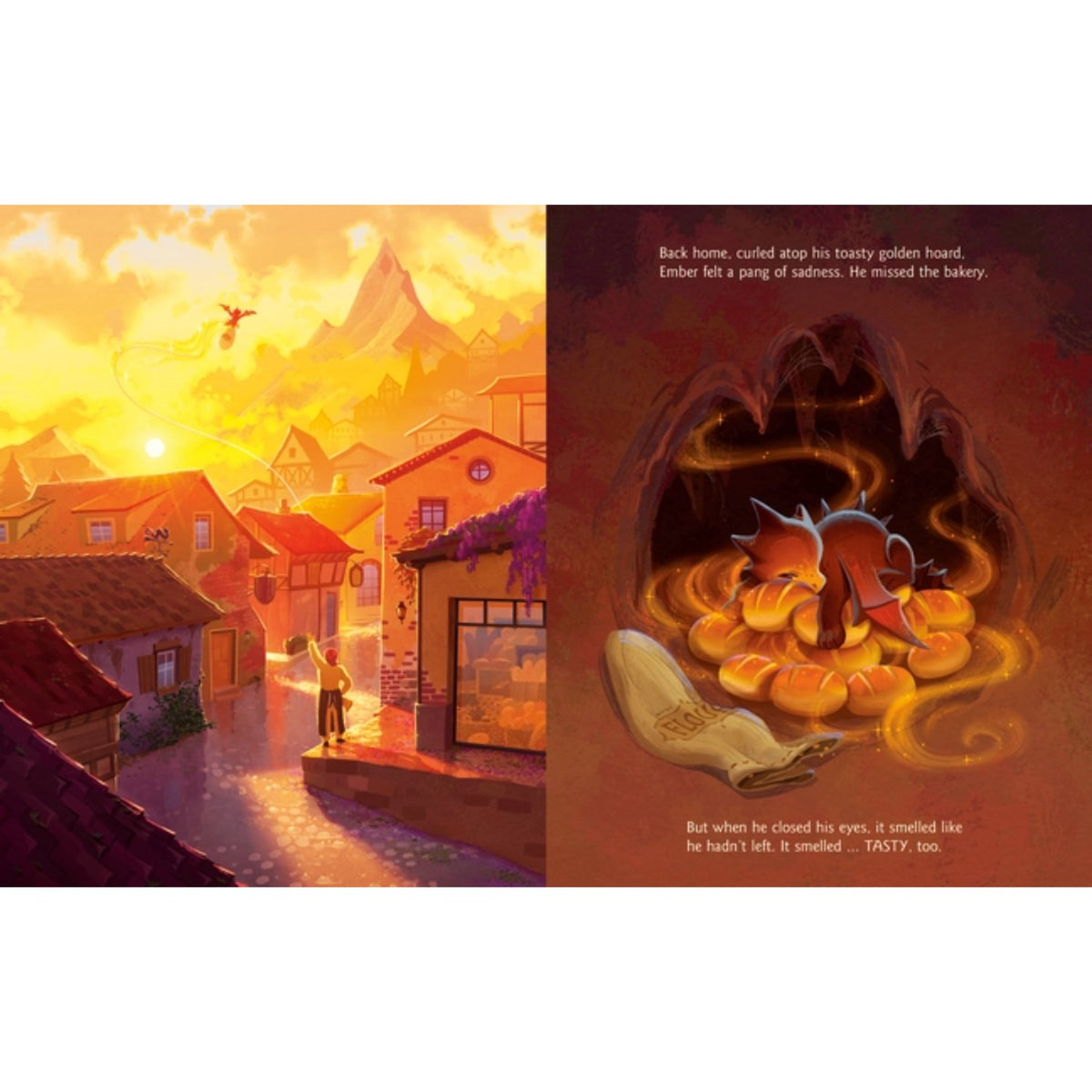Sample pages (4) from 'Bakery Dragon' by Devin Elle Kurtz - preschool paperback